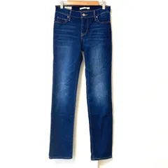 (^w^)b LEVISTRAUSS&CO. LEVI’S リーバイス デニム パンツ ジーンズ ジーパン ウォッシュ加工 コットン ストレッチ 牛革 312SHAPING SLIM インディゴ レディース W26