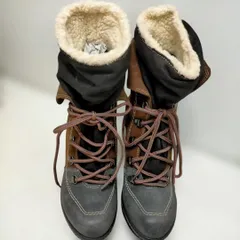 DIESEL ディーゼル ファー付き ブーツ レースアップ ヒールブーツ スエード調 ブラウン 36 レディース 秋冬 112957-1-012A