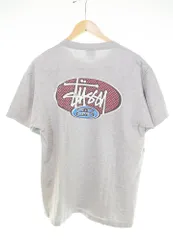 ステューシー STUSSY 90s old stussy 刺繍ロゴ 紺タグ 発泡プリント Tシャツ グレー Lサイズ 103MT-4043