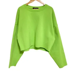 良品 STUNNING LURE スタニングルアー アモッサショートプルオーバー クロップド カットソー M グリーン レディース 古着 中古 USED