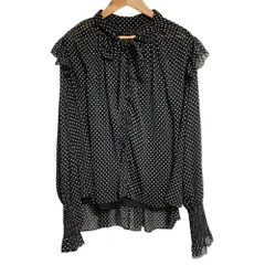 美品 ALLSAINTS オールセインツ LARA DOT SHIRT ドット柄 ロングスリーブ ブラウス シャツ 4 ブラック レディース 古着 中古 USED