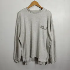 Jack Wolfskin ジャックウルフスキン トレーナー スウェット クルーネック 裏毛 両面プリント アウトドア ゴープコア 古着 メンズ グレー系 B845