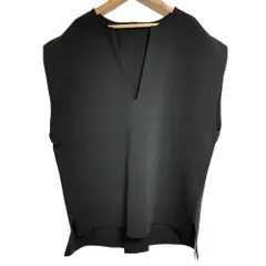 未使用 23SS UNFILO アンフィーロ フォルムニットジレ ベスト ノースリーブ カットソー XL ブラック  レディース 古着 中古 USED