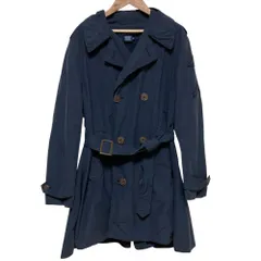 良品 RALPH LAUREN ラルフローレン ミリタリー トレンチコート サイズ3f ネイビー レディース 古着 中古 USED