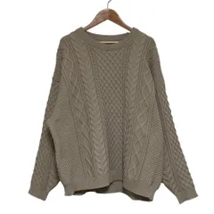 美品 JOURNAL STANDARD relume ジャーナルスタンダードレリューム クルーネック ケーブルニット セーター サイズL グレージュ レディース 古着 中古 USED