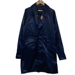 良品 RALPH LAUREN ラルフローレン サテン ステンカラーコート サイズM ネイビー レディース 古着 中古 USED