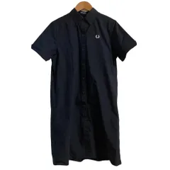 美品 FRED PERRY フレッドペリー シャツワンピース サイズ36 ネイビー レディース 古着 中古 USED