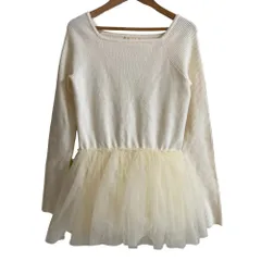 美品 MISTREASS 三上悠亜 Square Neck Volume Peplum Knit Top リブニットセーター 243103 フリーサイズ アイボリー レディース 古着 中古 USED
