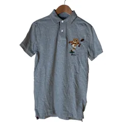 美品 POLO RALPH LAUREN ポロラルフローレン CUSTOM SLIM FIT ポロベア ポロシャツ XS グレー レディース 古着 中古 USED