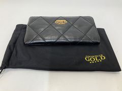 COCOCELUX GOLD ダイヤモンドレザーL字ウォレット ブラック - メルカリ