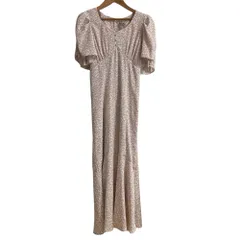 美品 SNIDEL スナイデル Sustainable バリエプリントワンピース サイズ2 ピンク レディース 古着 中古 USED