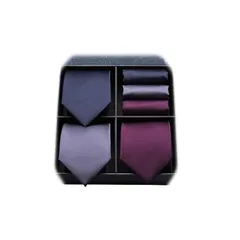 [HISDERN] 無地 ネクタイ 3本セット フォーマル ネクタイ チーフ メンズ 結婚式 プレゼント 父の日 洗えるT3-01 0