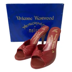 良品 Vivienne Westwood ヴィヴィアンウエストウッド アングロマニア メリッサ コラボ オーブ サンダル ミュール 23.5cm レッド レディース 古着 中古 USED
