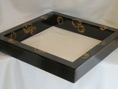 炉縁 塗師 林哲山 作『 四季草花蒔絵 』 四君子 金蒔絵 共箱 茶道具 美