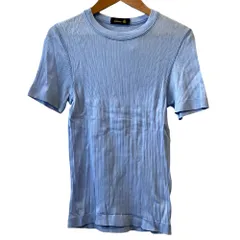 美品 DRAWER ドゥロワー 針抜きショートスリーブカットソー 6517-206-0527 ライトブルー レディース 古着 中古 USED