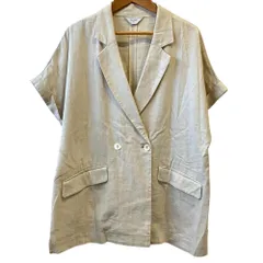 美品 23SS SLOBE IENA スローブイエナ リネン ショートスリーブ ジャケット ベージュ レディース 古着 中古 USED