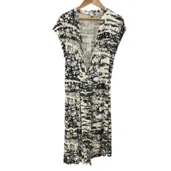 美品 Diane von Fürstenberg ダイアンフォンファステンバーグ シルク ラップドレス ワンピース サイズ4 グレー レディース 古着 中古 USED