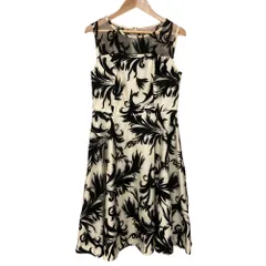 美品 Diagram ダイアグラム グレースコンチネンタル フェザー チュール 刺繍 ワンピース サイズ36 ホワイト レディース 古着 中古 USED