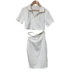 未使用 Nike x Jacquemus ナイキ x ジャックムス La Robe Polo ポロワンピース DN3239-100 Lサイズ ホワイト レディース 古着 中古 USED