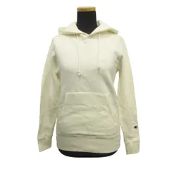 美品 CHAMPION チャンピオン パーカー スウェット プルオーバー フーディ ロゴ 刺繍 裏起毛 M 白 ホワイト レディース 古着 中古 USED