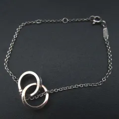 美品 Tiffany&Co ティファニー 1837 インターロッキングサークルチェーンブレスレット 925SV×METAL シルバー×ピンクゴールドカラー レディース 古着 中古 USED