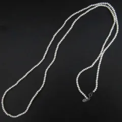 美品 agate アガット シルバー 淡水パール ロングネックレス ホワイト レディース 古着 中古 USED