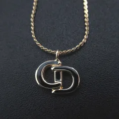 美品 ヴィンテージ Christian Dior クリスチャンディオール CDロゴ ネックレス ペンダント GP ゴールドカラー レディース 古着 中古 USED