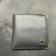 ダンヒル 　 レザー 二つ折り財布 レザー ブラック B25030807