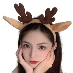 [Kai La Nalu] トナカイ カチューシャ クリスマス 角 コスプレ 仮装 ヘアアクセ ヘッドバンド 衣装 小物 (ブラウン) [ブラウン]