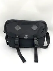 美品 anello アネロ 高密度ナイロン ロゴプリント メッセンジャー バッグ 黒 ■■レディース