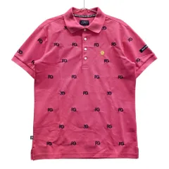 サイズ：5 PEARLY GATES パーリーゲイツ  半袖ポロシャツ 刺繍 ロゴ総柄 ピンク系 [240101629547] ゴルフウェア メンズ ストスト