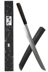 堺孝行 斬月 刺身包丁 さしみ 柳刃包丁 やなぎば 300mm 銀三鋼 鏡面加工 片刃 サヤ付き 日本製 青木刃物製作所 [300] [斬月]のサムネイル