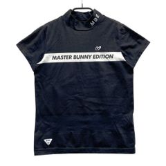 美品 マスターバニー 半袖 ハイネックシャツ 黒×シルバー 袖一部