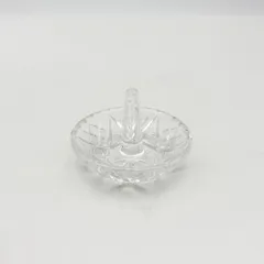 英国 ヴィンテージ ジュエリートレイ リングスタンド ガラス 小物入れ 雑貨 オブジェ トレイ クリアガラス 指輪 97378