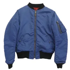BLUE BLUE ブルーブルー 700059-002 JK1696 INDIGO DYE 裏地赤キルティング インディゴ染め MA-1 ブルゾン フライトジャケット ブルー系 1【中古】のサムネイル