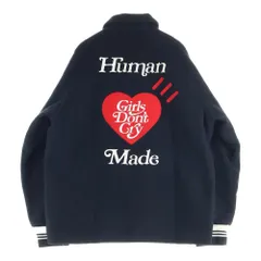 HUMAN MADE (ヒューマンメイド) 24SS ×GIRLS DON'T CRY STADIUM JACKET ガールズドントクライ 背面ロゴエンブロイダリー スタジアムジャケット ブラック/レッド HM-1719のサムネイル