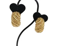 クリスチャン・ディオール　Christian Dior　ヴィンテージ　デザイン　イヤリング　ゴールドカラー　送料無料