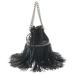 J&M DAVIDSON (ジェイアンドエムデヴィッドソン) フリンジ カーニバルミニ 2WAYショルダーバッグ ブラック レザー スト