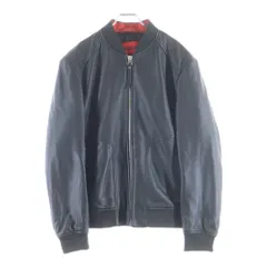 HUGO BOSS (ヒューゴボス) ラムレザー ブルゾンジャケット ブラック 50504360のサムネイル