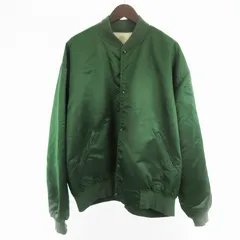 USA製 80’Ｓ GAME sports wear 中綿 ブルゾン ジャケット スタジャン グリーン 緑 ナイロン 無地 アウター ヴィンテージ オールド L～XL相当