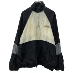 PERRYELLIS AMERICA ナイロンジャケット L ホワイトブラック ジップアップ ワンポイント刺繍 ラグラン スポーティー 春秋物 a802-6027