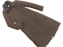 COUP DE CHANCE クードシャンス アンゴラ混 2WAY ロング コート size38/ブラウン ◇■ レディース