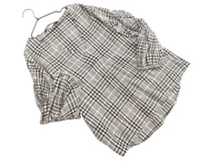 ZARA basic ザラ ベーシック チェック ツイストスリーブ ブラウス シャツ sizeS/白ｘベージュｘ黒 ■◇ レディース