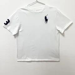 古着　POLO RALPH LAUREN　ポロ ラルフ ローレン　ビッグポニー　170cm　半袖クルーネックTシャツ　コットン　ホワイト　白　ボーイズ　キッズ