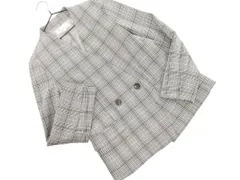 Rope Picnic ロペピクニック グレンチェック ノーカラー ジャケット size38/黒ｘ白 ◇■ レディース