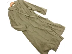 studio CLIP スタジオクリップ リネン100% ロング カシュクール カーディガン カーキ ■◇ レディース