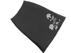 KUMIKYOKU 組曲 ウール混 刺繍 Aライン 台形 スカート size1/黒 ◇■ レディース