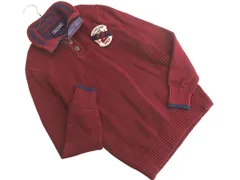 TOMMY HILFIGER トミーヒルフィガー ハーフジップ ワッペン ニット セーター sizeM/ボルドー ◇■ メンズ