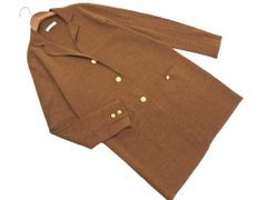 NEWYORKER ニューヨーカー ウール100% ゴールドボタン ニット ロング カーディガン sizeL/茶 ◇■ レディース