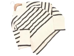 GLOBAL WORK グローバルワーク ボーダー モックネック ニット セーター sizeM/オフホワイトｘ紺 ◇■ レディース